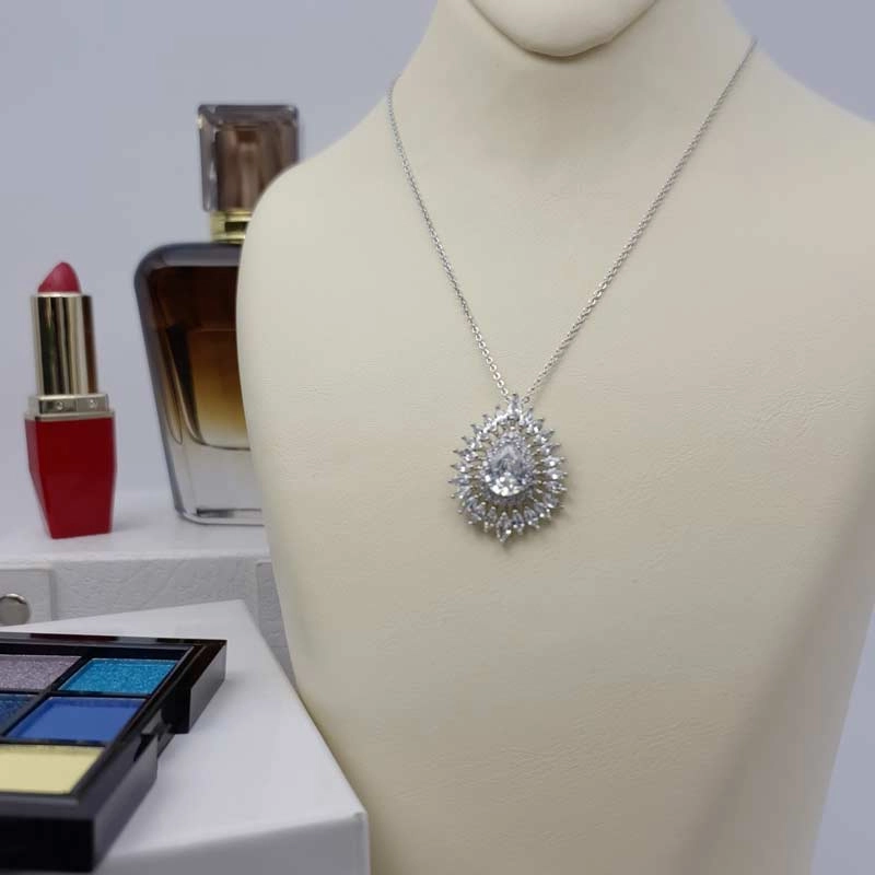 خرید اینترنتی گردنبند نگین دار ژوپینگ سیلور