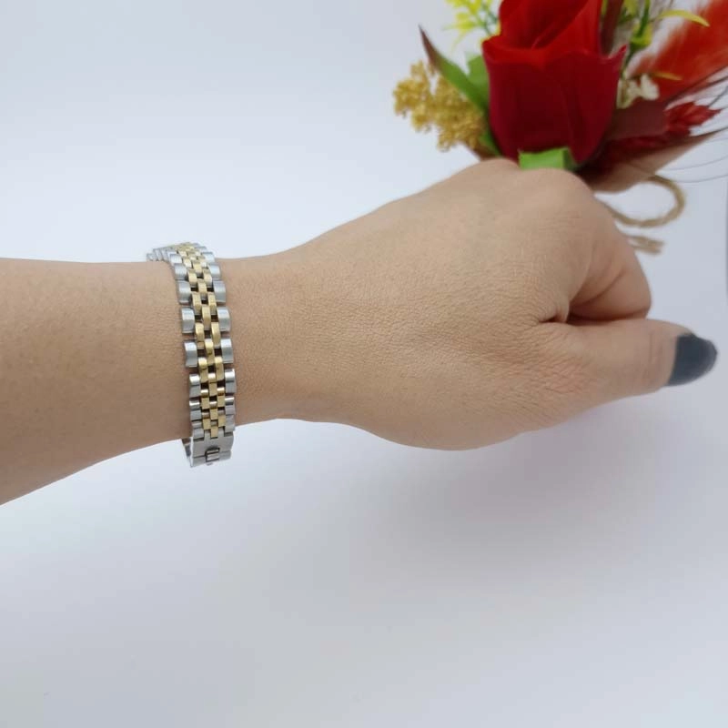 خرید اینترنتی دستبند rolex  رولکس سیلور طلایی