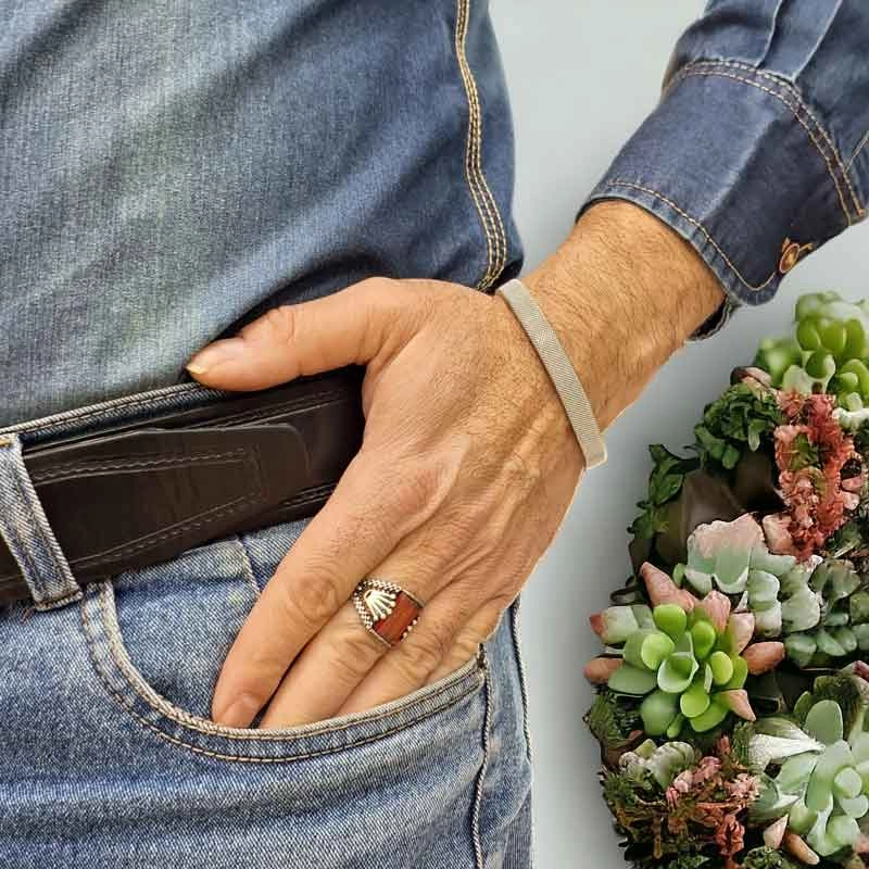 خرید آنلاین دستبند استیل بنگل زنانه مردانه حصیری