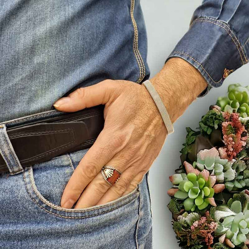 خرید آنلاین دستبند استیل بنگل زنانه مردانه حصیری
