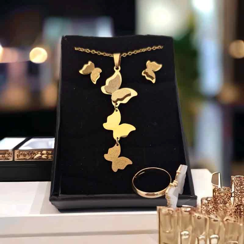قیمت نیم ست استیل دخترانه زنانه پروانه