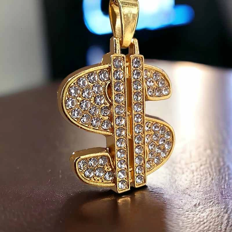 خرید پلاک و زنجیر نگین دار گردنبند زنانه