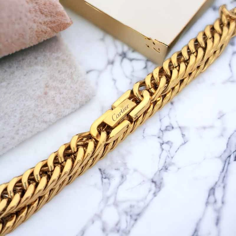 خرید دستبند استیل طلایی مردانه زنانه کارتیه cartier