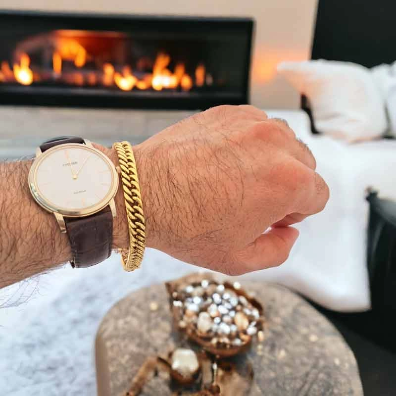 خرید اینترنتی دستبند استیل طلایی مردانه زنانه کارتیه cartier