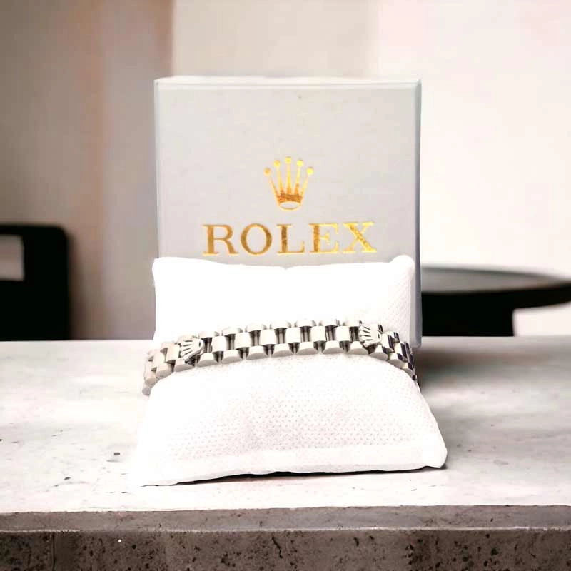 خرید اینترنتی دستبند استیل سیلور مردانه زنانه رولکس rolex