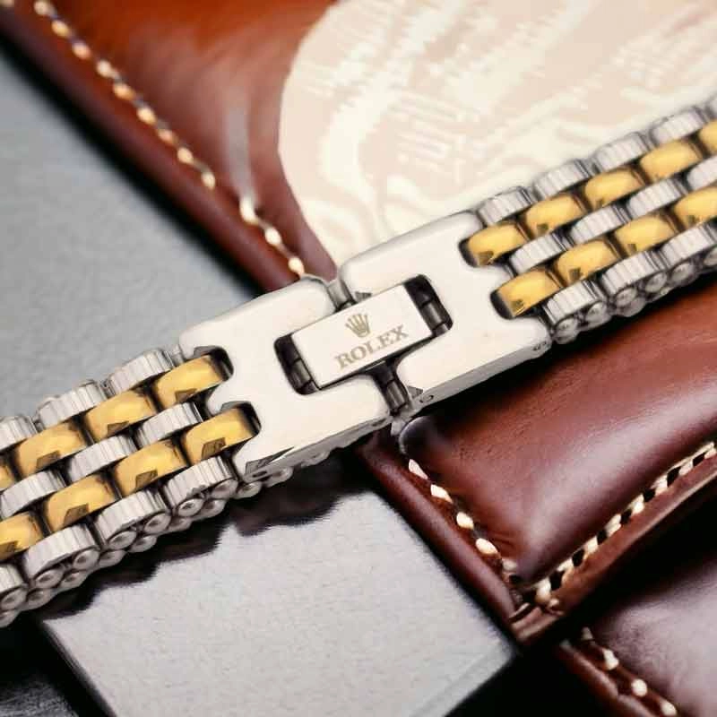 دستبند استیل سیلور طلایی مردانه زنانه رولکس rolex
