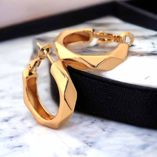 قیمت گوشواره چند وجهی حلقه ای طلایی ysx
