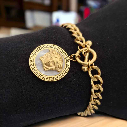 خرید دستبند استیل زنانه دخترانه ورساچه طلایی versace