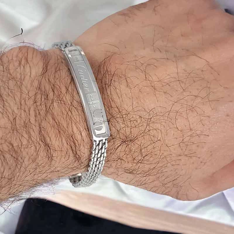 خرید آنلاین دستبند استیل زنانه مردانه کارتیه سیلور