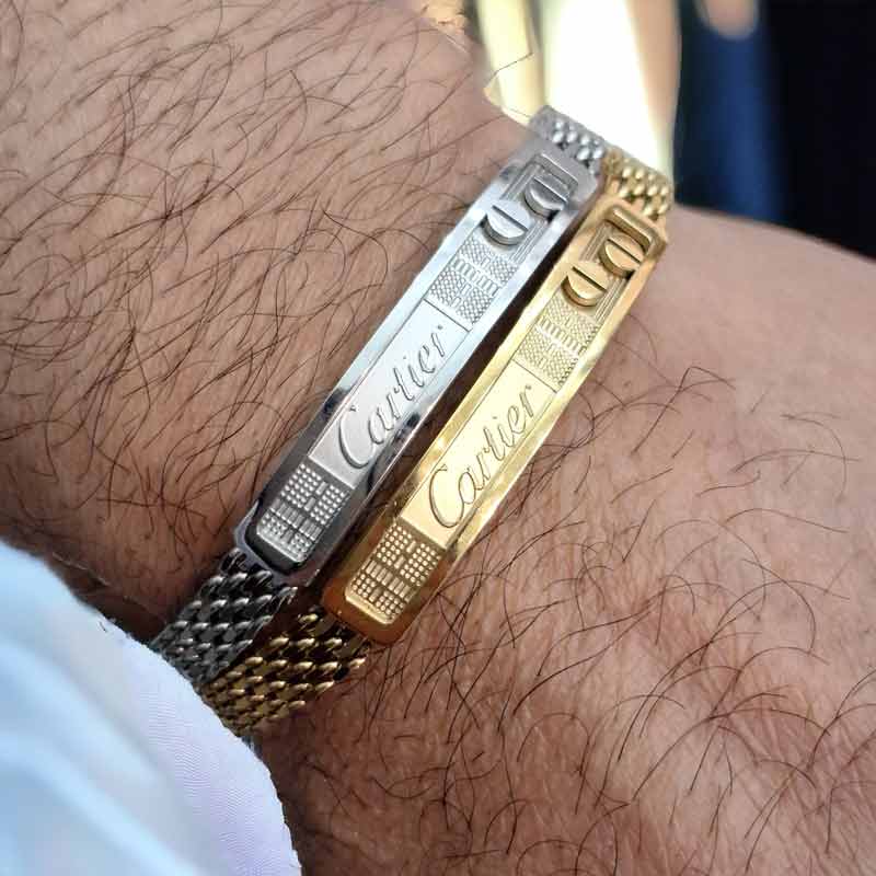 خرید اینترنتی دستبند استیل زنانه مردانه کارتیه سیلور Cartier