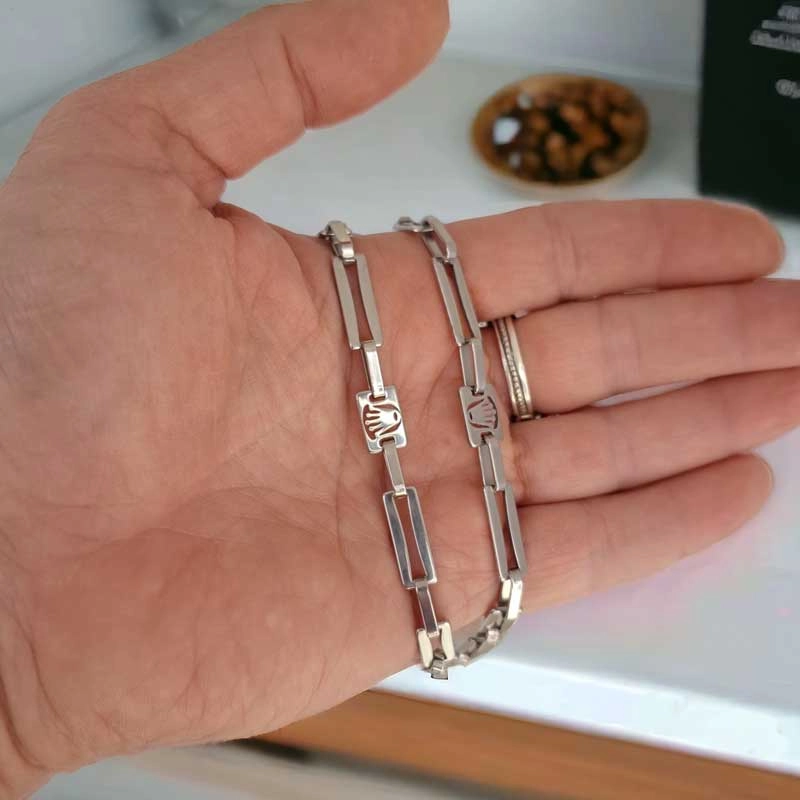 خرید زنجیر استیل مردانه گردنبند Rolex  مردانه گردنبند و زنجیر رولکس سیلور