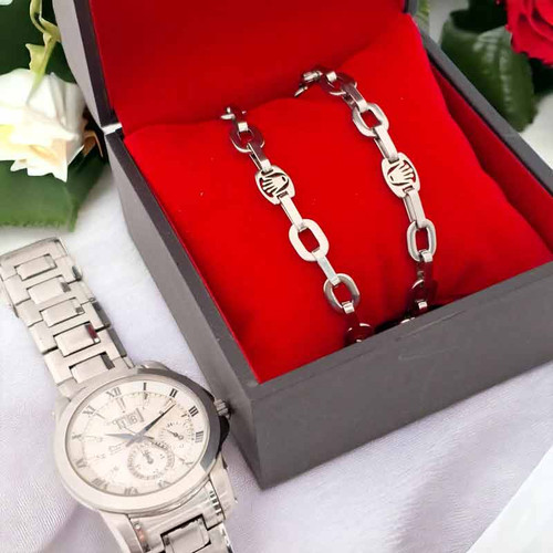 خرید آنلاین زنجیر استیل مردانه گردنبند مردانه Rolex گردنبند و زنجیر رولکس سیلور