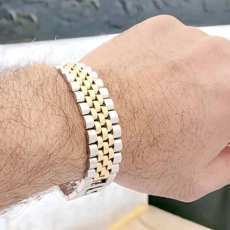 خرید آنلاین دستبند رولکس زنانه مردانه طلایی سیلور رنگ ثابت rolex
