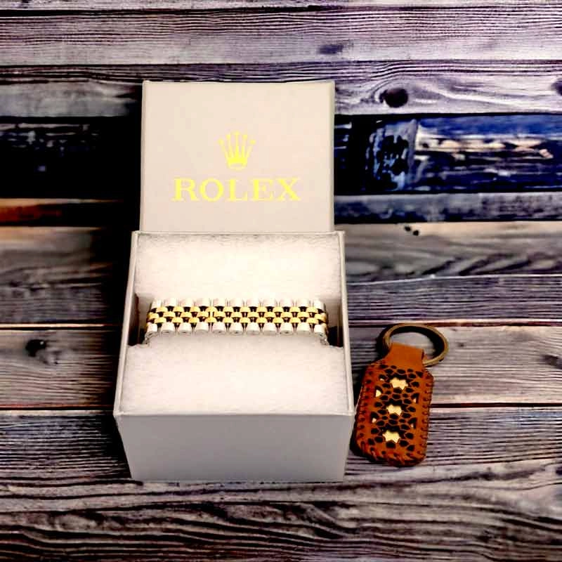خرید اینترنتی دستبند رولکس زنانه مردانه طلایی سیلور رنگ ثابت rolex