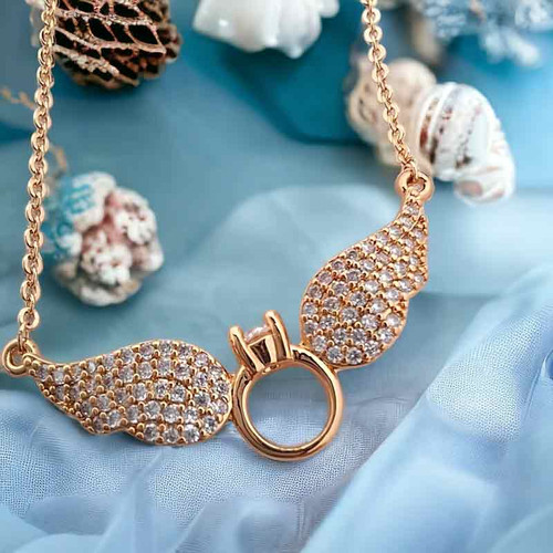 خرید گردنبند استیل زنانه رنگ ثابت بال فرشته